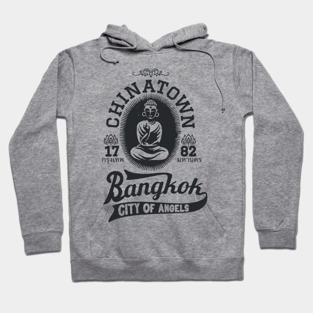 Vintage Bangkok Buddha Logo - Retro Thai Shirt Design Hoodie by Boogosh